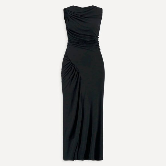 Atlein Black Sleveless Ruched Dress - Picture 1 of 11
